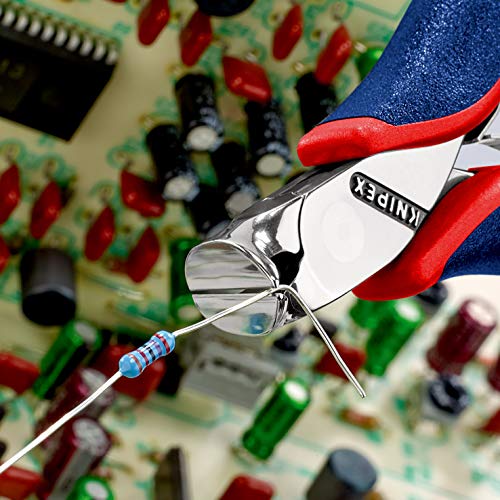 KNIPEX Tools - Electronics End Cutting Nippers, Multi-Component (6432120)