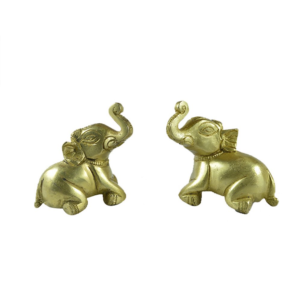 Éléphant en laiton lot de 2 objets déco pour meuble vide