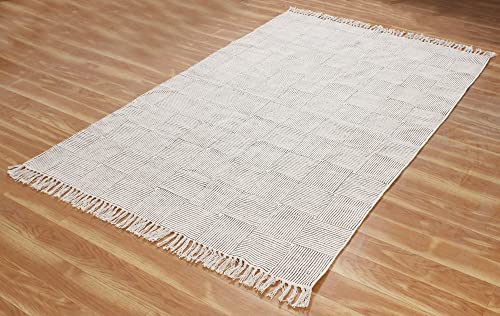Tapis Dhurrie en coton 80x240 cm tissé main style bohème kilim pour couloir et cuisine - 7