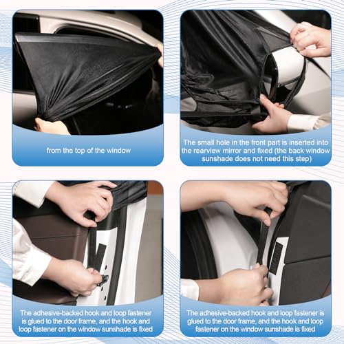 5 Packs Car Window Screens Mosquito Net for Camping Breathable Mesh Baby Auto Window Cover for Privacy Blackout Auto Rear Screens Sunshade Protection from Bugs, UV and Car