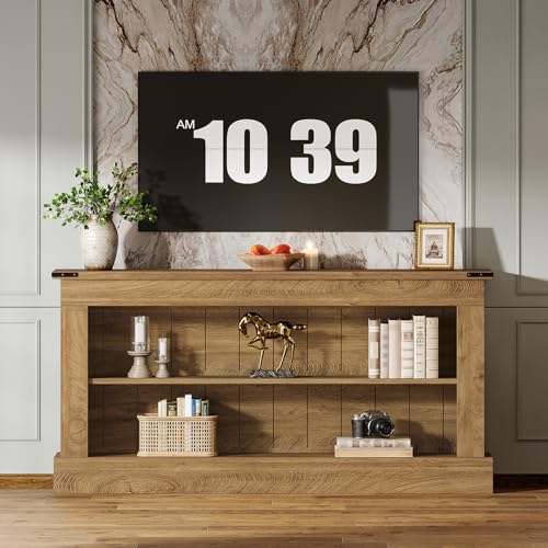Image of Tribesigns Farmhouse TV Stand for 70-Inch TV, 63 inch Entertainment Center with Storage, Modern Media Console Table for Living Room, Bedroom (Natural)