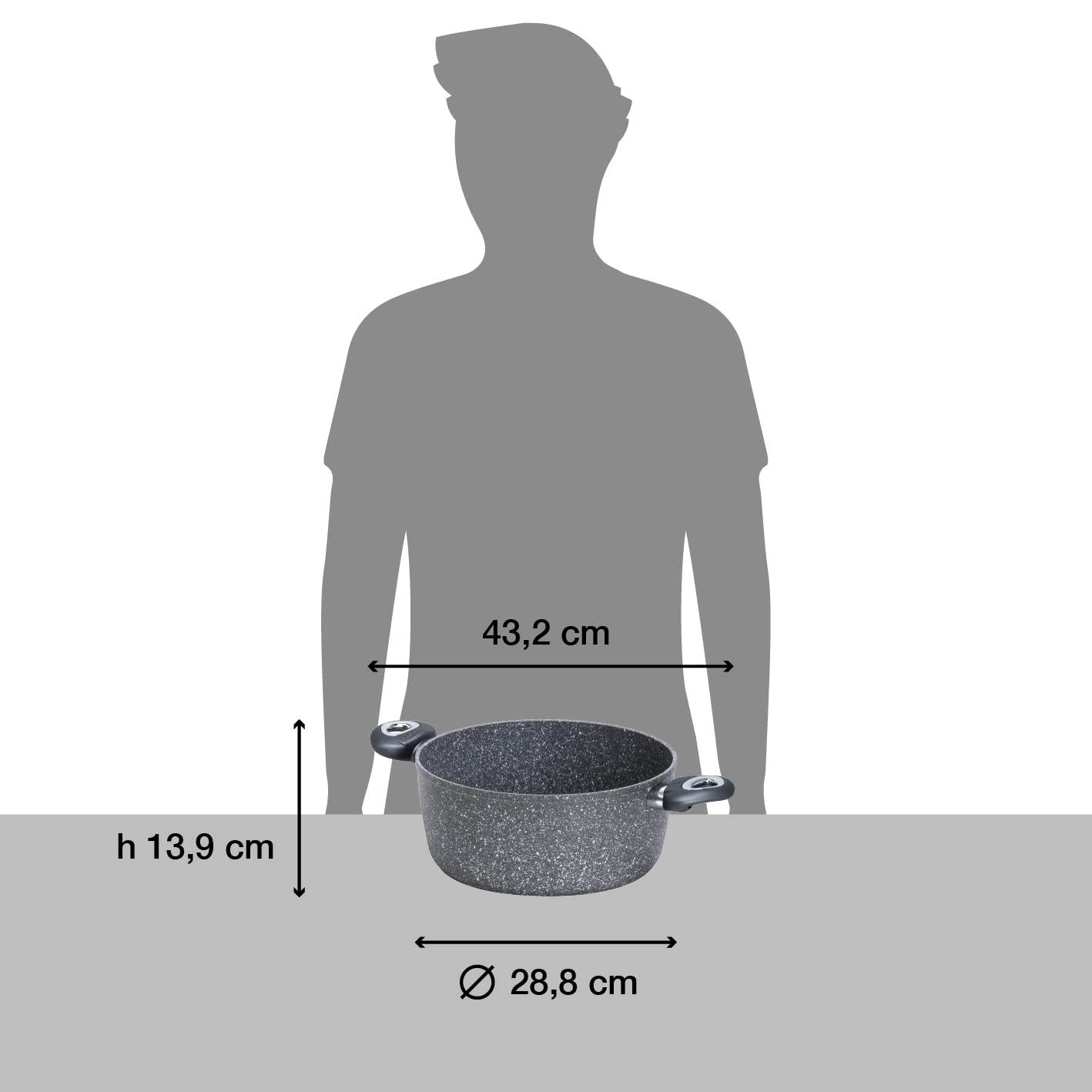 Aeternum, Madame Petravera 3.0 - Cacerola Antiadherente, Ideal para inducción, diámetro 28 cm, Full Induction, Gris