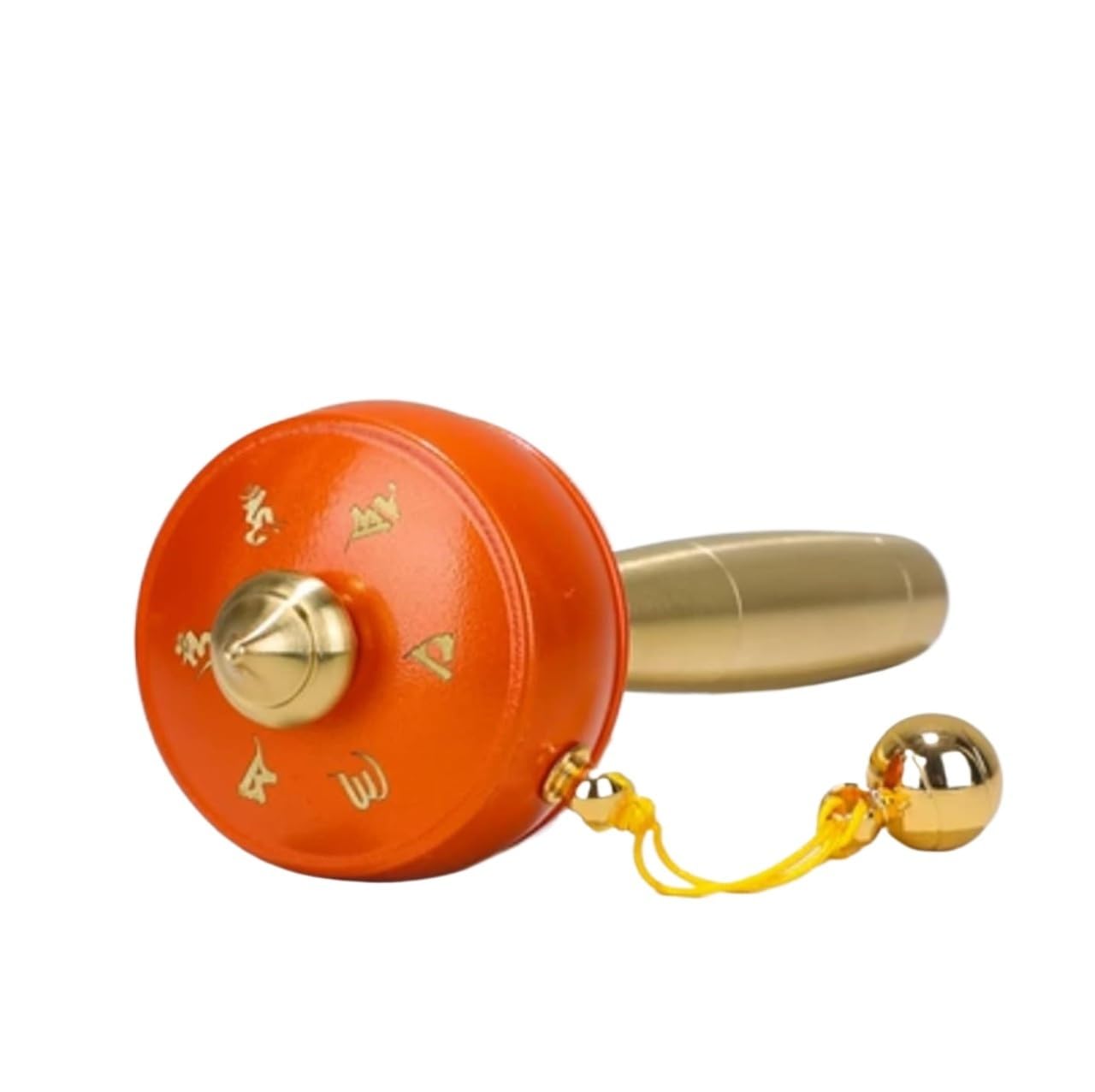VHJdtE Prayer wheels, Wheel Tibetan Buddhist Brass Hand Held Prayer For Meditation Yoga Multicolor(Orange)
