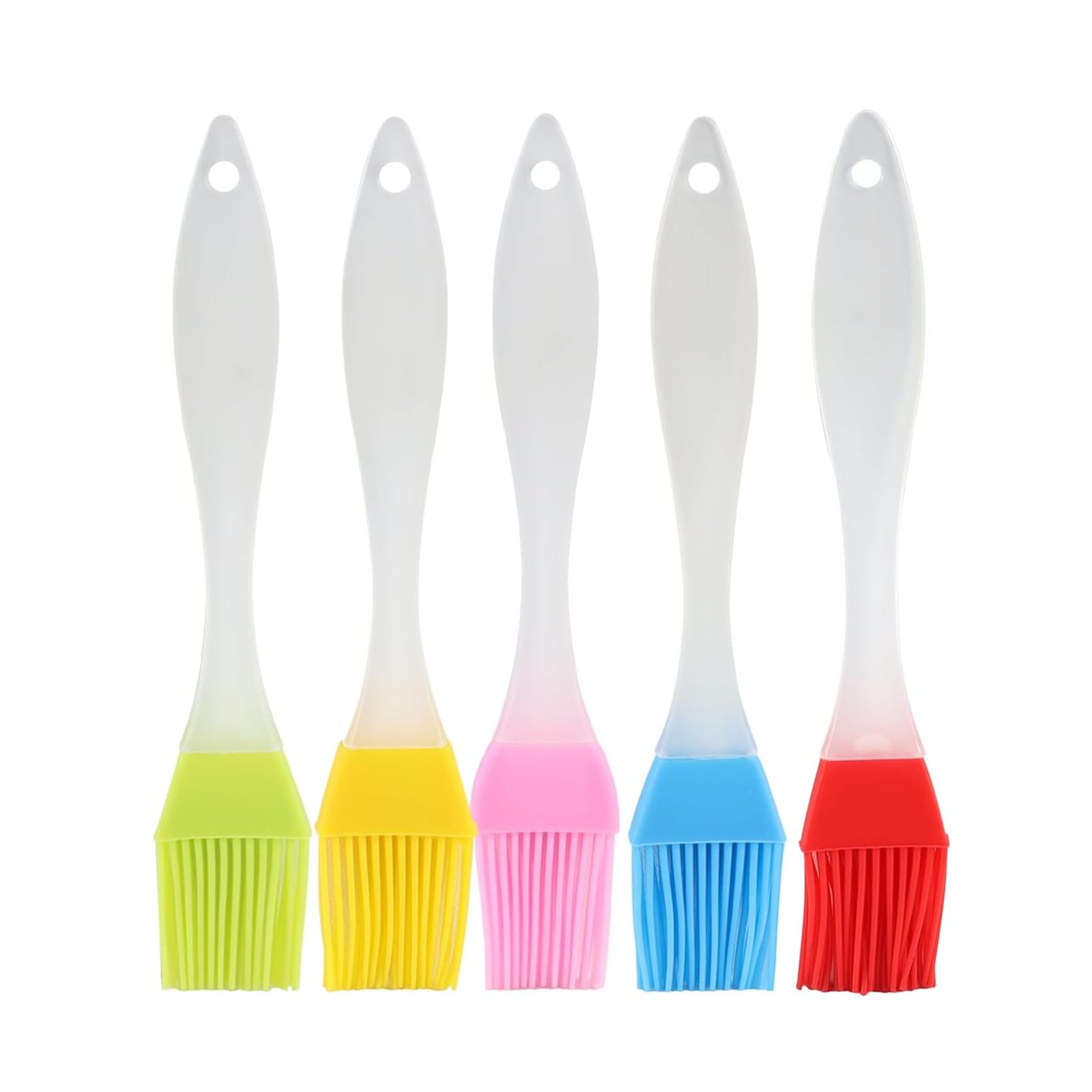 5 PCS Silicone Basting & Pastry Brushes, Heat Resistant Pastry Brushes for BBQ, Marinating, or Spreading Butter & Oil, BPA Free, Easy Clean(Random Colours)