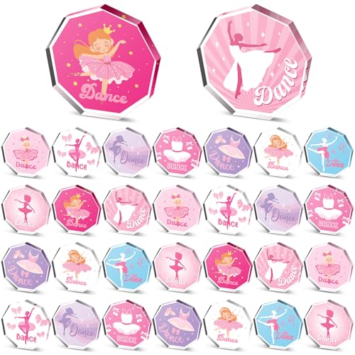 Qunclay 30 Pcs Dance Award Bulk Acrylic Dancing Trophy Dancer Team Award Graduation Dancing Trophies Dance Day Appreciation Gifts for Women Girls Dancers Ballet Teacher Students