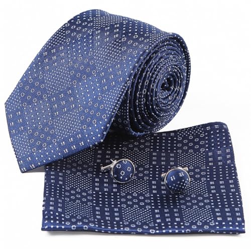 Corbata de seda para traje azul miniatura 1