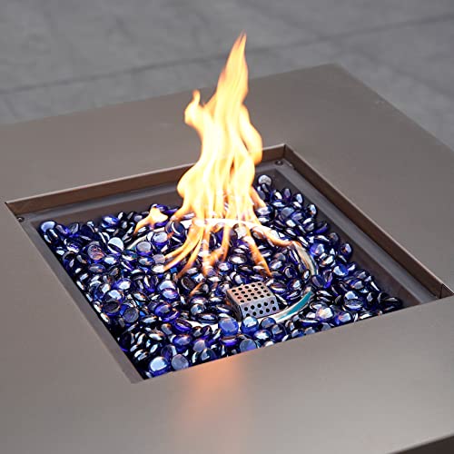 Mr. Fireglass 10 Pound Fire Glass Beads, 1/2" Reflective Round Fire Glass Drops for Fireplace Fire Pit & Lanscaping, High Luster Royal Cobalt Blue