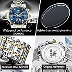 OLEVS Men Multifunction Watch, Multi Dial Waterproof Luminous Chronograph Men's Watch with Date Gift for Men,Stainless Steel Watches for Men,Classic Men Wrist Watch - Image 4