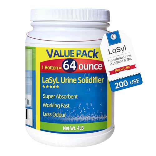 LaSyL Super Absorbent Powder - 200 Use, Solidify Body Fluids in 1 Min - Easy to Port Waste Liquid - for Camping Portable Toilet, Bedside Commodes, Pet Toilet etc-1.8KG
