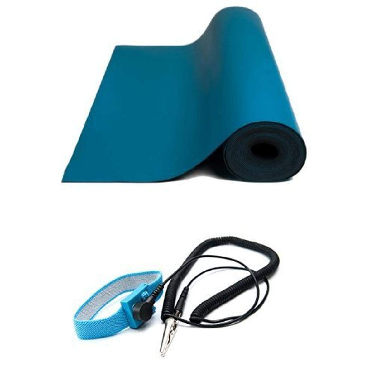 Bertech Rubber ESD Soldering Mat Roll, 2' Wide x 10' Long, Blue with