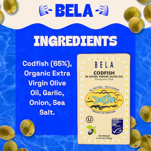 BELA Wild Caught Portuguese Sardines – Organic Lemon Olive Oil | 4.25 Oz (Pack of 12) | Natural, High Protein, Sea Salte