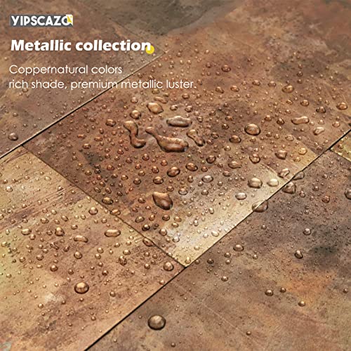 Yipscazo 100 Pcs Peel And Stick Backsplash Pvc Copper Wall Tile Stick On Backsplash Tile For Kitchen Bathroom, Laundry Room, Camper, Fireplace (2.95" X 5.90", Brick) #TOP2