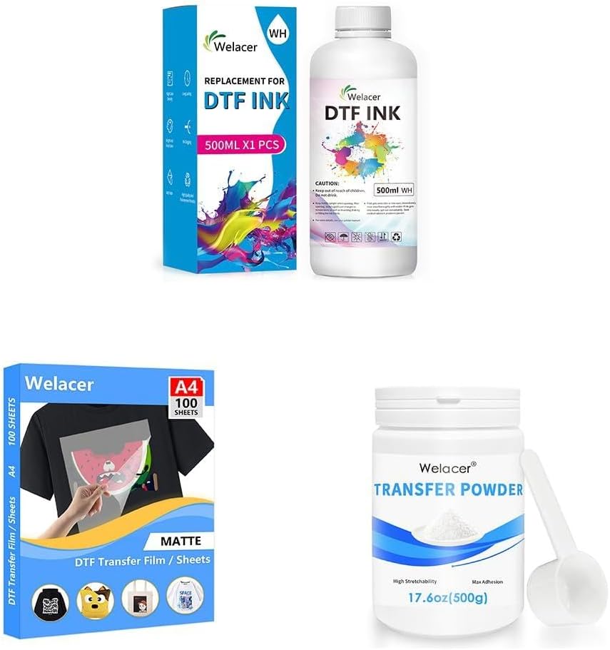 Save 20% on DTF Ink 500ml, Film A4 and Powder 500g