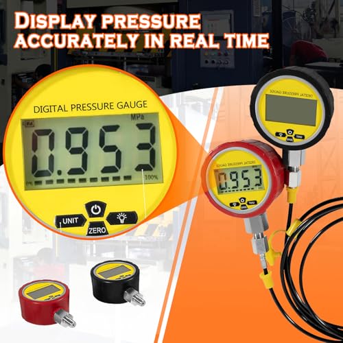 Image of 70M Digital Hydraulic Pressure Test Coupling Kit Compatible with Most Brands of Excavator Construction Machinery, Hydraulic Pressure Gauge Kit with 2 Gauges 2 Test Hoses 11 Couplings