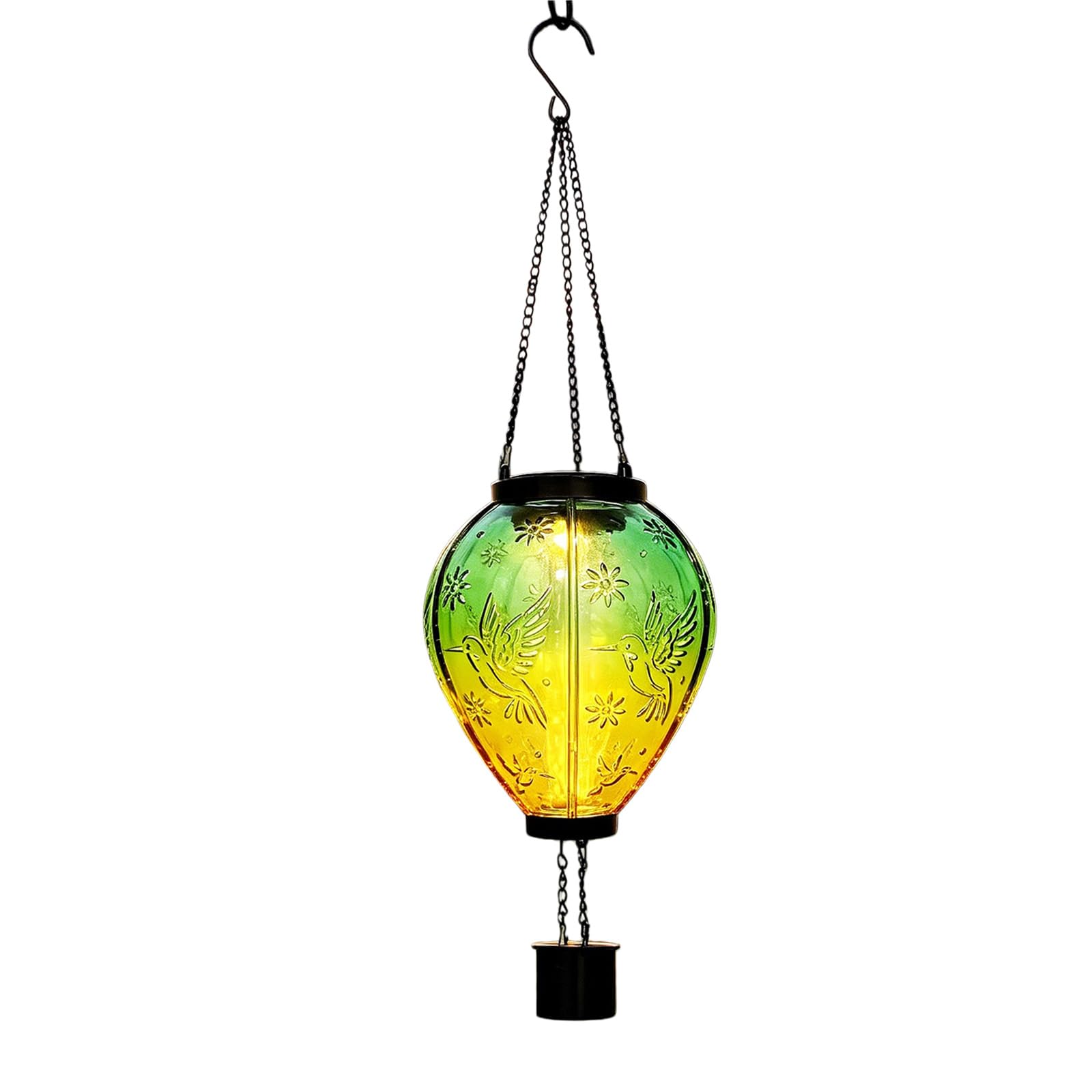 Hsioluted Solar Garden Light with Warm LED Glow Hot Air Balloon Solar Lamp for Courtyard Lighting Enduring Outdoor Hanging Lights