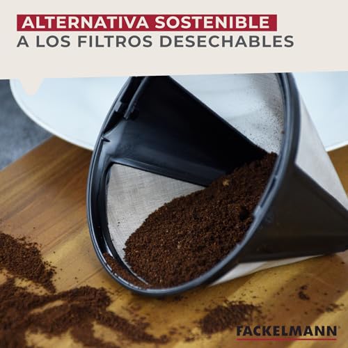 Miniatura 7 de Fackelmann Filtro Permanente Café O Té N 4, Óptimo Para Cafetera Eléctrica De Goteo, Reutilizable, Malla De Acero Inoxidable, Color Negro, 11.5x8.5cm, 1 Ud