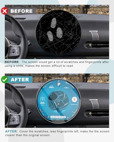 Image of CDEFG for 2026 Mini Cooper /Countryman /Aceman Screen Protector 9.4 inch Tempered Glass, for for 2025 2026 Mini Cooper 2 Door /Cooper S 4 Door Accessories Screen Cover