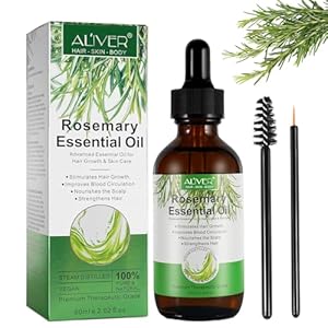 Rozemarijn etherische olie voor haargroei, de groei van wenkbrauwen en wimpers en huidverzorging, 60 ml