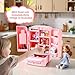 Dollhouse Mini Refrigerator Furniture, Essential Kitchen Accessory for Dollhouse, Compatible with Mini Foods, Kids' Playhouse Decor