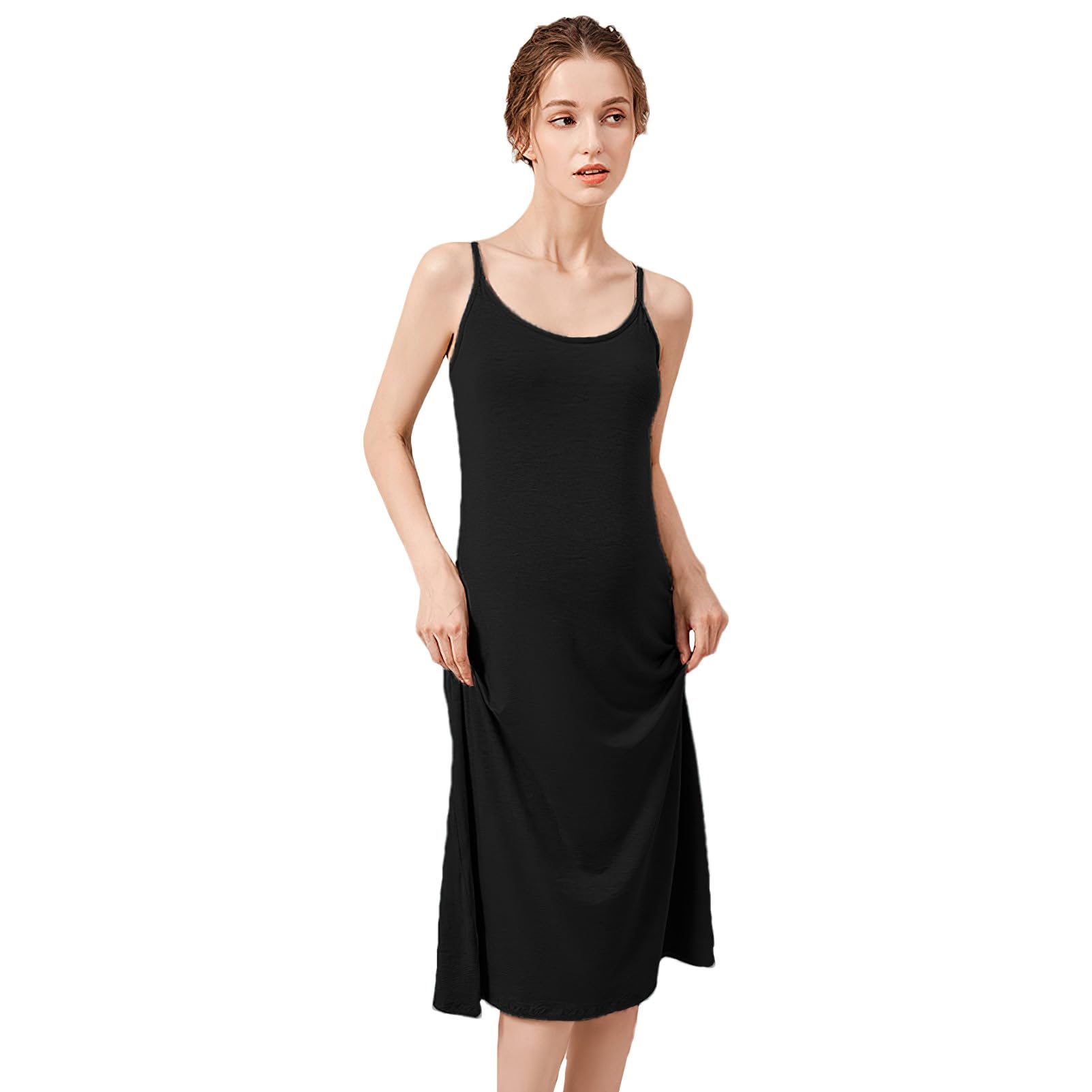 Mujer Tallas Grandes Combinación Vestido Interior Enaguas para Vestidos Largos Camisones sin Mangas (S-5XL)
