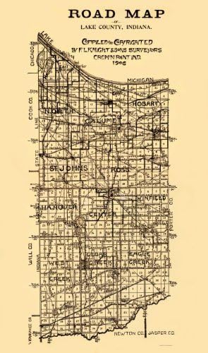 Amazon | Old County Maps - LAKE COUNTY INDIANA (IN) MAP BY F.L. KNIGHT ...