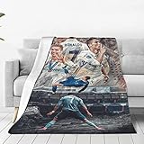Ultra-Soft Micro Fleece Plush Blankets 40'X30' With Ronaldo #7 Logo For Sofa, Car, Bed, Travel.