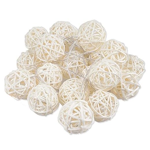 VANTIYAUS Rattan Lamp,4.5M/19.6ft 40 Bulbs USB Rattan Lamp Thailand Sepak Takraw Ball String Lamp Takraw Lantern Night Lamp Fairy String Seasonal Rope Lamp for Christmas Party House Bar Decorations