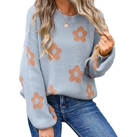 QUNERY Pull Hiver Fleurs Cover