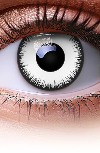 Lentillas de color blanco Lunatic 1 par. Cómodas y perfectas para carnaval de Halloween, cosplay de anime, blandas, sin dioptrías, sin graduación