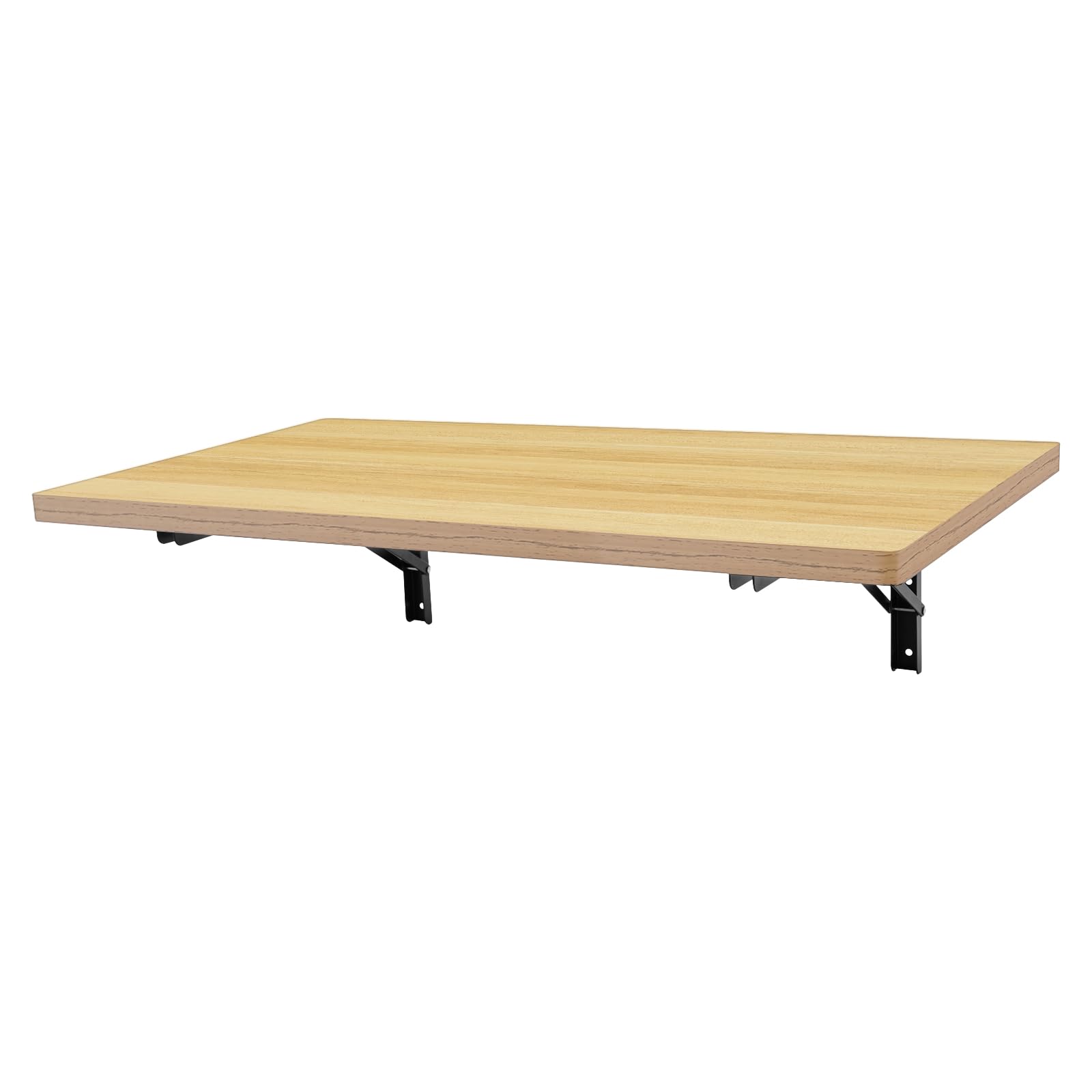 81 x 45,5 x 25 cm, banco da lavoro per montaggio a parete, tavolo pieghevole da lavoro a parete, portata fino a 550 kg, in acciaio e legno, robusto, per piccoli spazi (giallo)