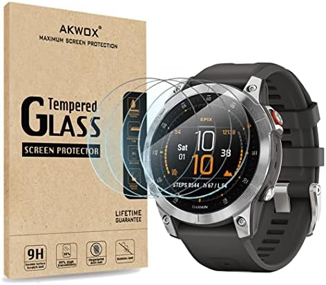 AKWOX 4 Pezzi Pellicole Protettive Vetro Temperato Compatibile con Forerunner 35, Durezza 9H Anti Graffi Vetro Protettivo per Protezione dello Schermo