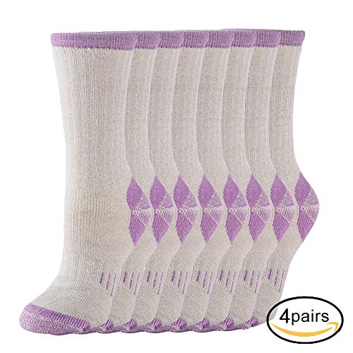 Image of 70% Merino Wool Women Crew Socks - Hiking Outdoor Athletic Thermal Thickening Cushion