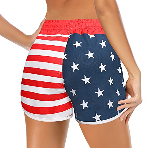 Women's Swim Shorts with Liner Summer Floral Board Shorts with Pockets Drawstring Swimwear Casual Beach Bottoms