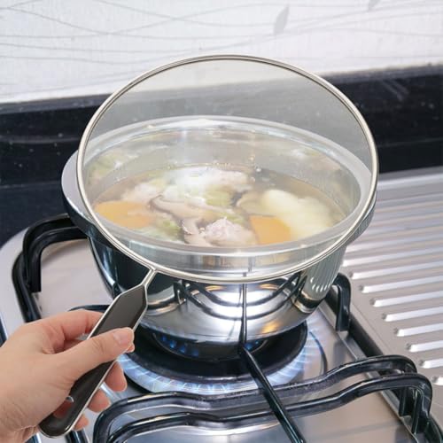 Pantalla antisalpicaduras de acero inoxidable en pack de 2 con mango de silicona para cocina 6