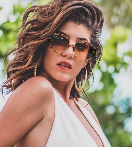 FEISEDY Retro Polarized Aviator Sunglasses for Men Women Trendy 70s Vintage Plastic Frame Sun Glasses B41502