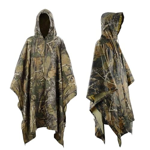 Infreecs 3-en-1 Poncho de pluie imperméable, Poncho de pluie camouflage réutilisable, Veste de pluie camouflage,...
