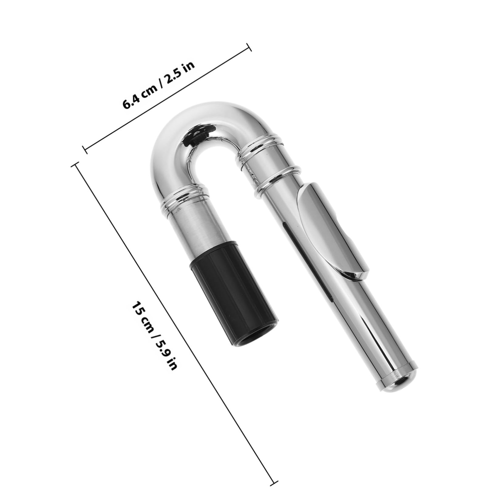 Nickel und Silberbeschichtetes Flötenmundstück Ersatz mit Gebogenem und Geradem Rohr Praktisches Zubehör für Flöte und Holzblasinstrumente zum Üben