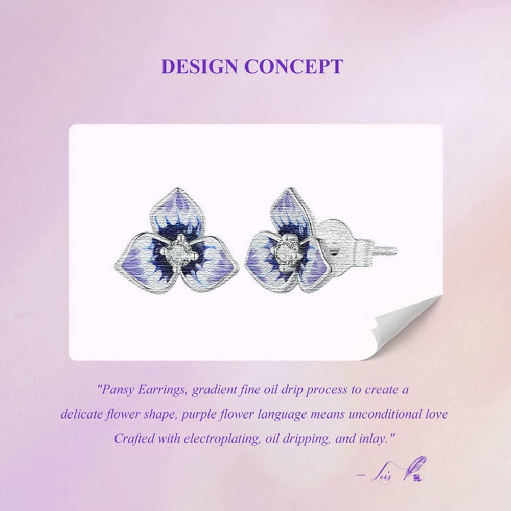 WZGWDC Sterlingsilber-Schmuck, 925er-Sterlingsilber-Ohrstecker, niedliche Blumen-Ohrstecker für Frauen und Mädchen, hypoallergener Schmuck