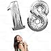 40 Inch 2018 Giant Jumbo Helium Foil Mylar Balloons Banner for Graduation Party Decorations (Premium Quality), 100 cm, Glossy Silver