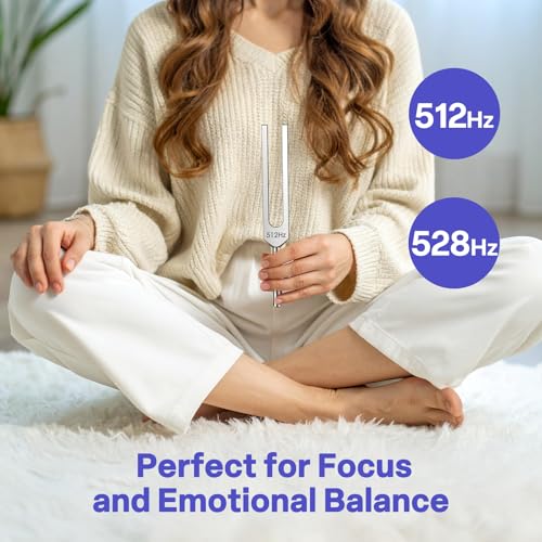 Tuning Fork Set – 128Hz 432Hz 512Hz 528Hz Weighted & Unweighted Frequency Tools with Activator, Mallet & Vegan Pouch – for Yoga, Meditation, Chakra, Ideal as a Gift - Image 5