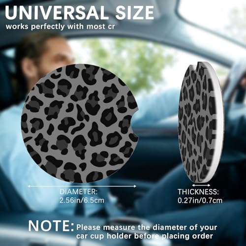 Portavasos cerámicos absorbentes Gris Leopardo 2 piezas miniatura 2