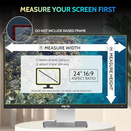 Image of 2 Pack 24 inch Computer Privacy Screen for 16:9 Widescreen Monitor, 24 Inch Removable Eye Protection Protector, Filter Security Protector
