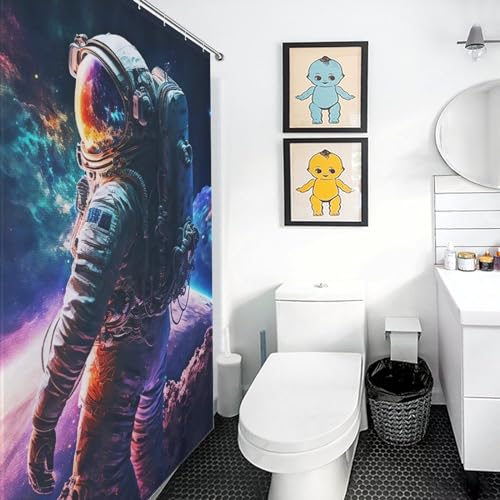 Astronaute rideau de douche imperméable pour salle de bain 183x183cm - 3