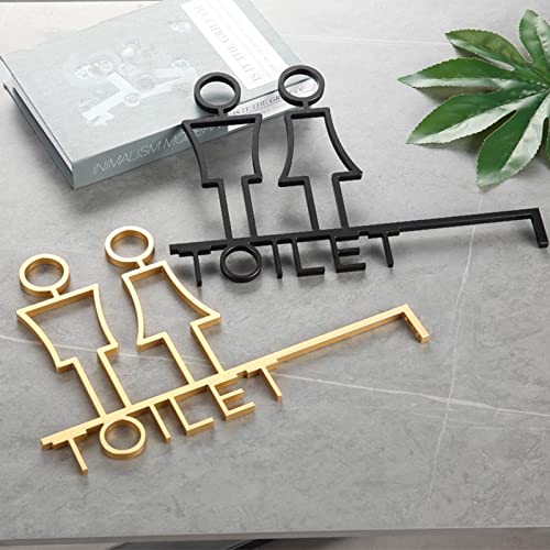 Letrero de baño for hombres y mujeres, decoración, letreros aluminio cepillado, con flecha