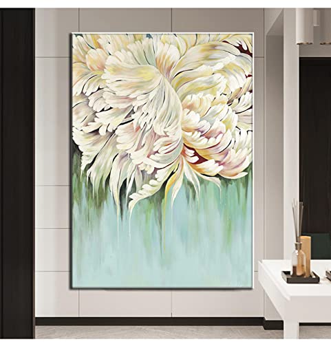 Peinture abstraite fleur sur toile impression haute définition style minimaliste 35x50cm