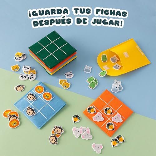 Miniatura 5 de Bonnyco Tres En Raya Niños De Animales Pack 16 Regalos Cumpleaños Niños Colegio Detalles Cumpleaños Niños, Relleno Piñatas De Cumpleaños Infantil, Regalitos Cumpleaños Invitados Niños
