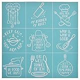 YeulionCraft Self-Adhesive Silk Screen Printing Stencil Mesh Transfers Various Pattern for DIY Home Decoration T-Shirt Pillow Fabric Painting, Kitchenware