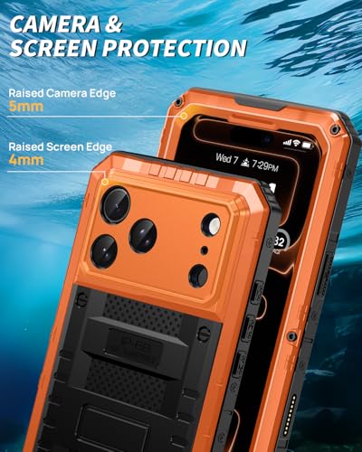 Funda para iPhone 17 Pro Max antigolpes impermeable carcasa 360 antipolvo subacuática con protector 5