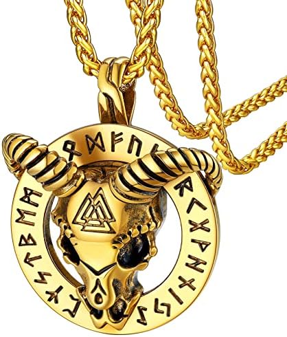 FaithHeart Satanic Necklace for Men Women Personalised Evil Satan Cross Pendant Baphomet Jewellery Stainless Steel/Gold/Black Plated(With Gift Box)