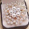 GUYAQ Broche en Cristal pour Femmes élégante Perle Strass Brillant Flocon de Neige Broche Broche Rose Cristal Fleur Broches épinglette Mariage mariée Broches vêtements décoration #5